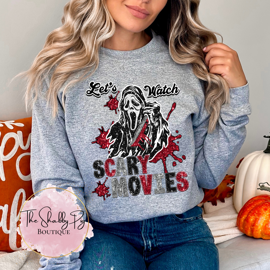 Let's Watch Scary Movies Crewneck