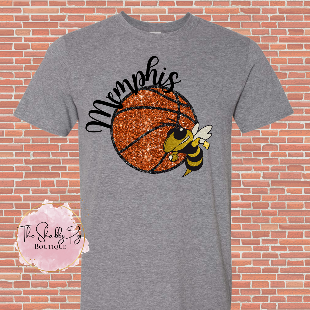 Memphis Glitter Basketball w/ Yellowjacket Logo