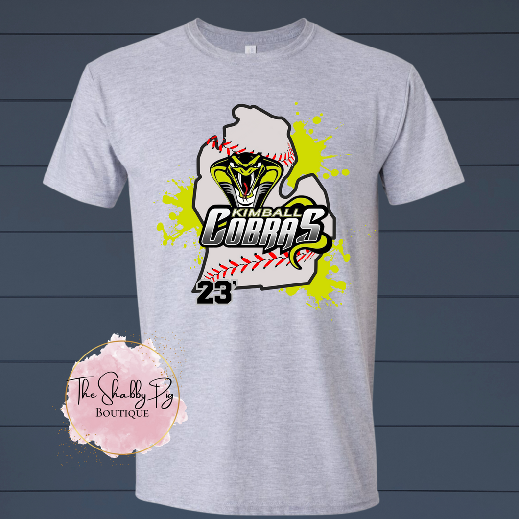 Kimball Cobra's Michigan Baseball Shirt-ADULT