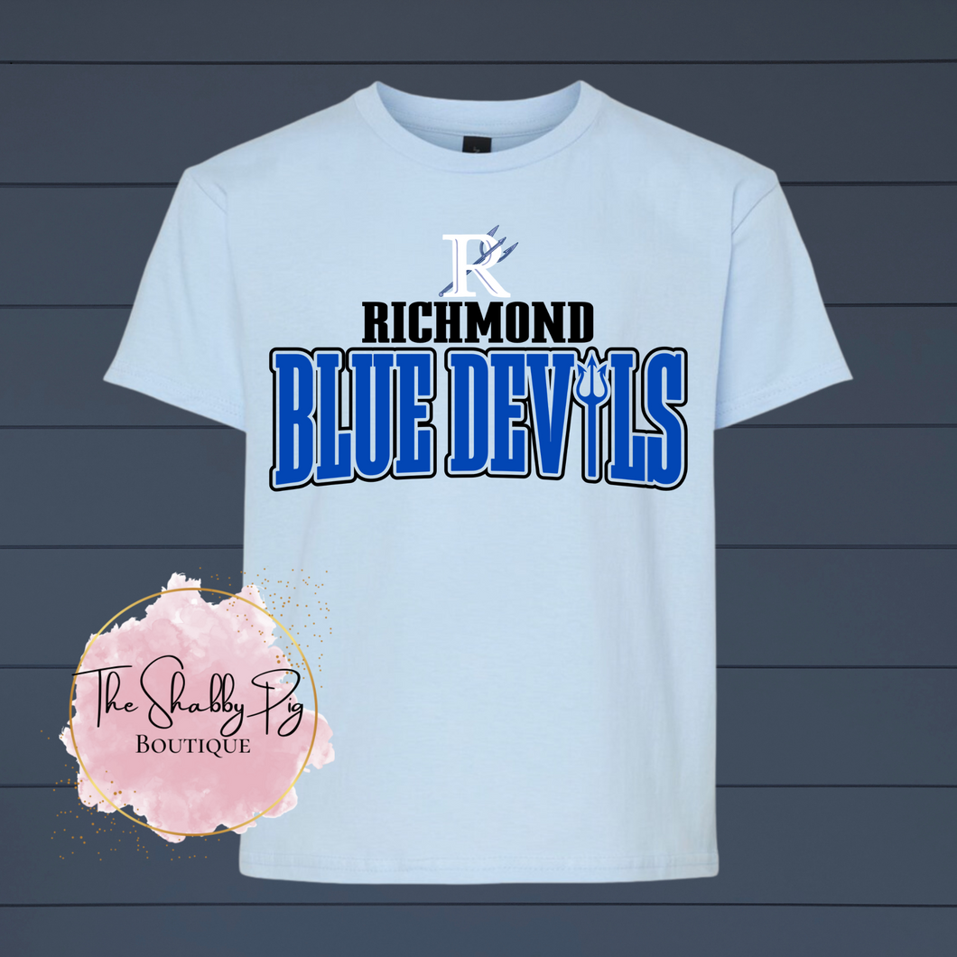 Richmond Blue Devils Light Blue Graphic Tee | RMS Fundraiser