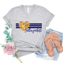 Load image into Gallery viewer, Memphis Yellowjackets Glitter Heart Graphic Tee
