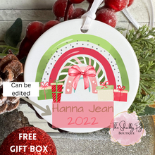 Load image into Gallery viewer, Rainbow Christmas Ornament with Name
