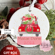 Load image into Gallery viewer, Car Full of Presents Ornament with Name
