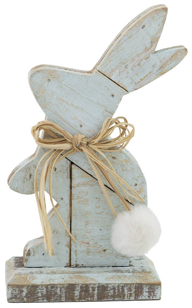 Mini Thumper Wood Bunny Blue Easter Accents