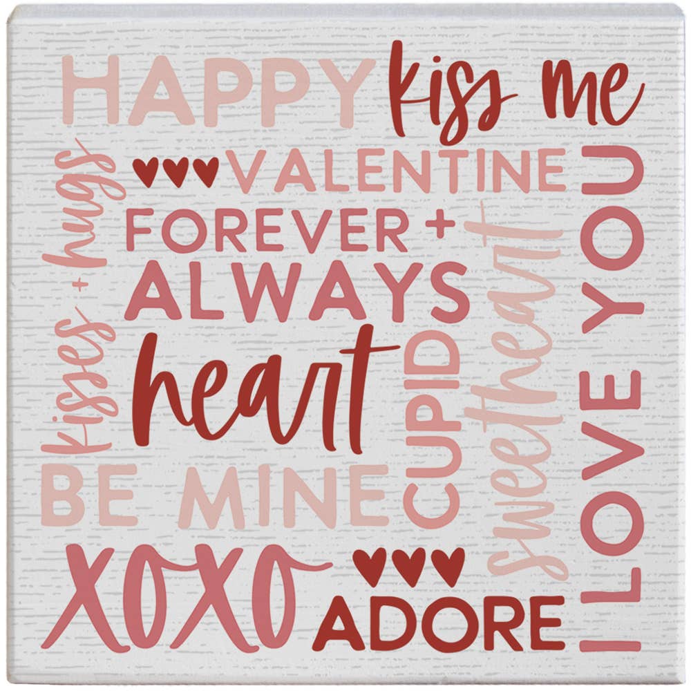 Valentine Word Collage - Wood Sign