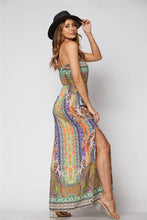 Load image into Gallery viewer, Paisley Strapless Maxi Dress w/ Slit
