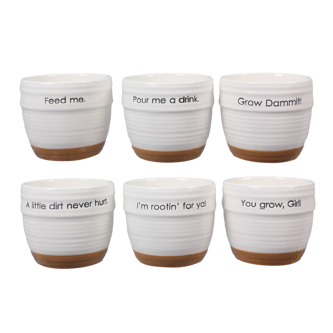 Ceramic Flower Pots with Sayings